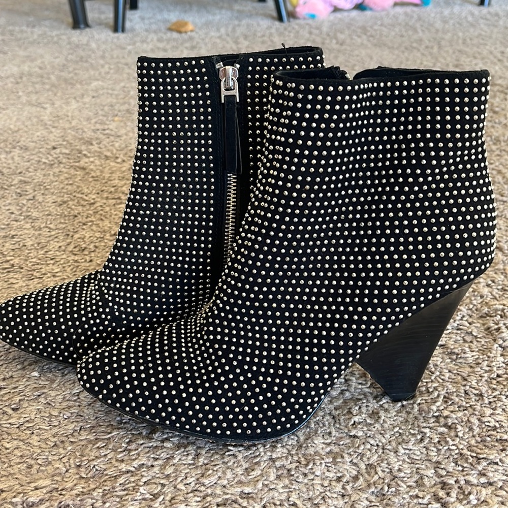 Vince Camuto studded black booties